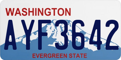 WA license plate AYF3642