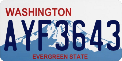 WA license plate AYF3643