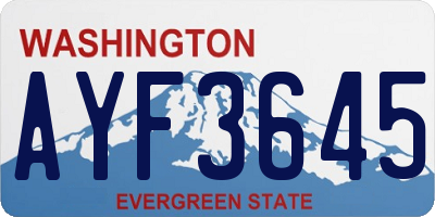 WA license plate AYF3645