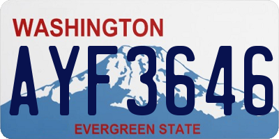 WA license plate AYF3646
