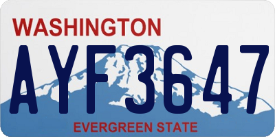 WA license plate AYF3647