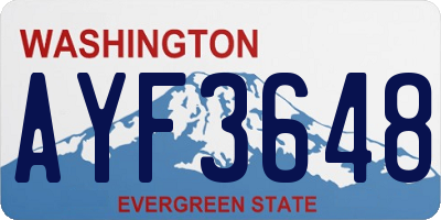 WA license plate AYF3648