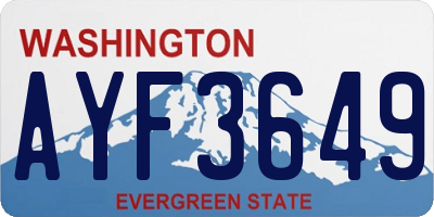 WA license plate AYF3649