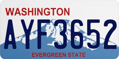 WA license plate AYF3652