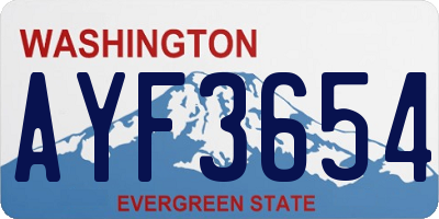 WA license plate AYF3654
