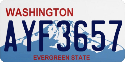 WA license plate AYF3657