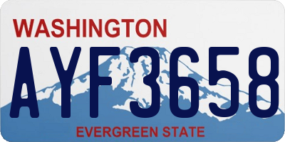 WA license plate AYF3658
