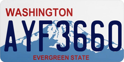 WA license plate AYF3660
