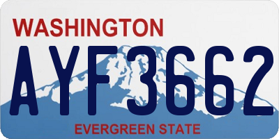 WA license plate AYF3662