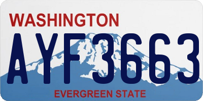 WA license plate AYF3663