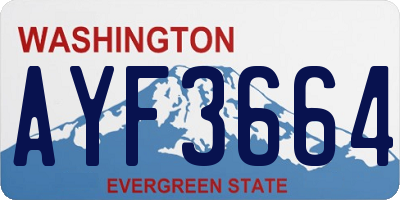 WA license plate AYF3664