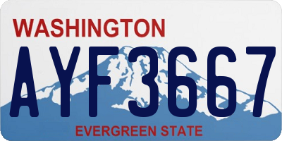 WA license plate AYF3667