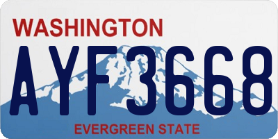 WA license plate AYF3668