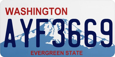 WA license plate AYF3669