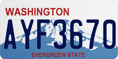WA license plate AYF3670