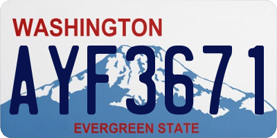 WA license plate AYF3671