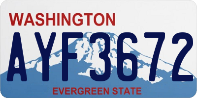 WA license plate AYF3672