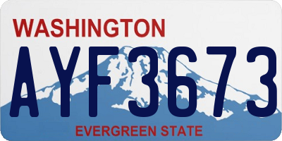 WA license plate AYF3673