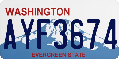 WA license plate AYF3674