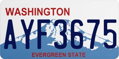 WA license plate AYF3675