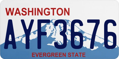 WA license plate AYF3676