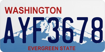 WA license plate AYF3678