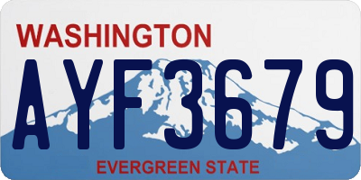 WA license plate AYF3679