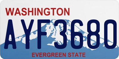 WA license plate AYF3680