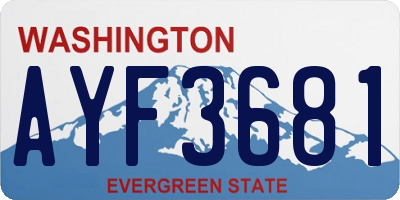 WA license plate AYF3681