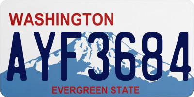 WA license plate AYF3684