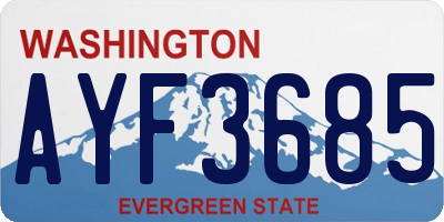 WA license plate AYF3685