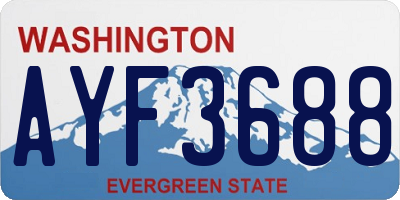 WA license plate AYF3688