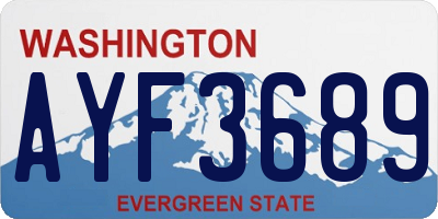 WA license plate AYF3689