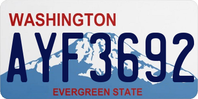WA license plate AYF3692