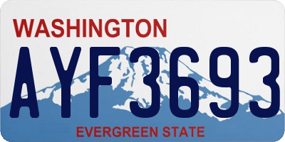 WA license plate AYF3693