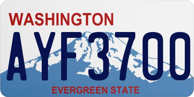WA license plate AYF3700