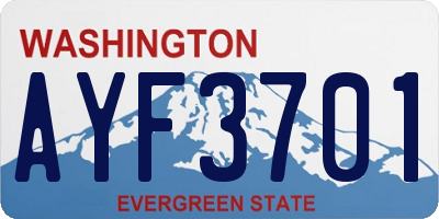 WA license plate AYF3701