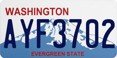 WA license plate AYF3702