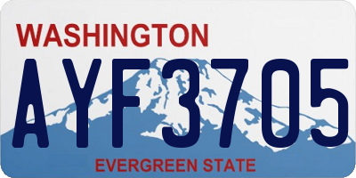 WA license plate AYF3705