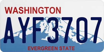 WA license plate AYF3707