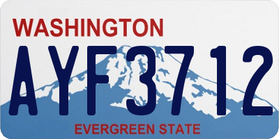 WA license plate AYF3712