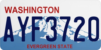 WA license plate AYF3720