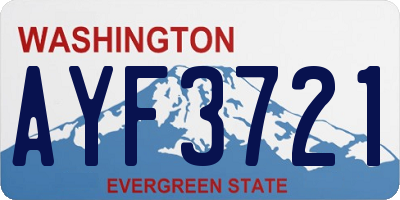 WA license plate AYF3721