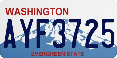 WA license plate AYF3725