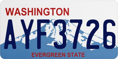 WA license plate AYF3726