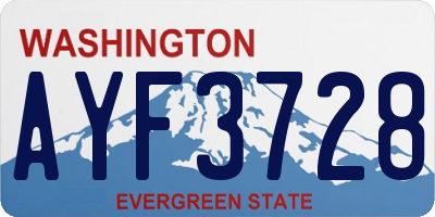 WA license plate AYF3728