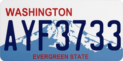 WA license plate AYF3733