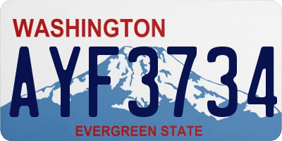 WA license plate AYF3734