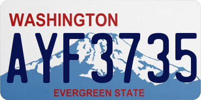 WA license plate AYF3735