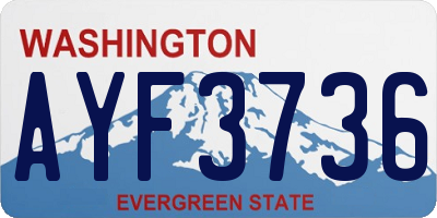 WA license plate AYF3736